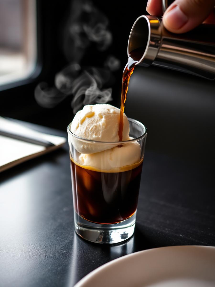 Affogato, espresso, vanilla