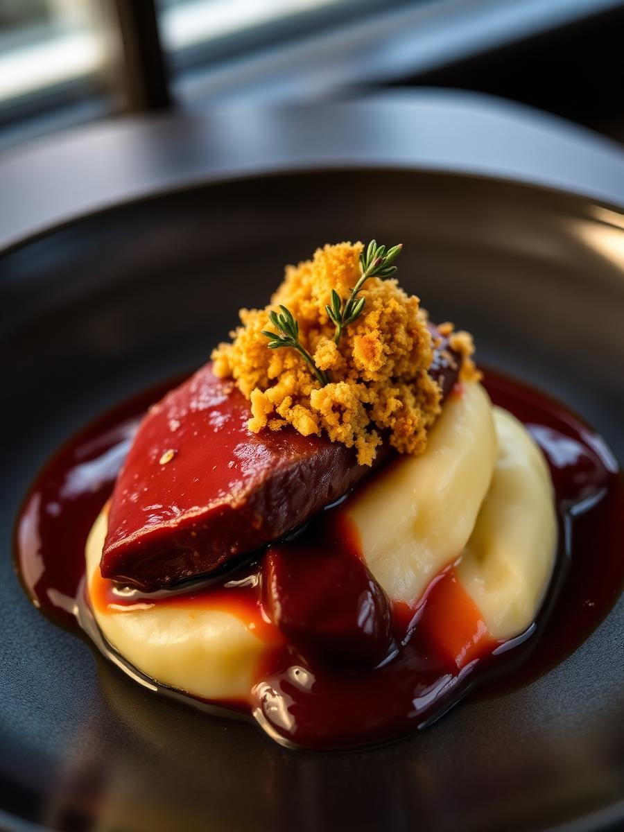 Slow-braised featherblade, bone marrow crumb