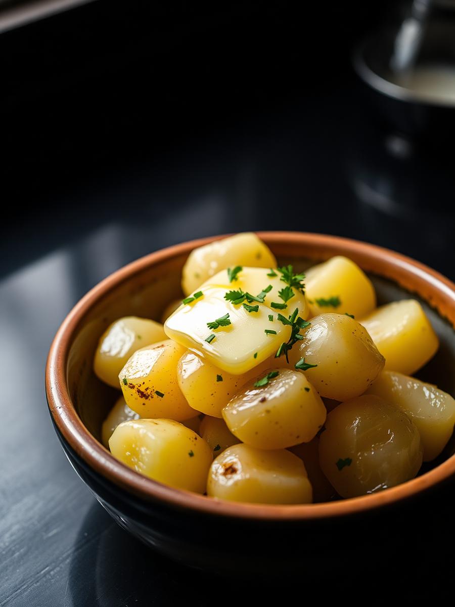 Buttered new potatoes, parsley