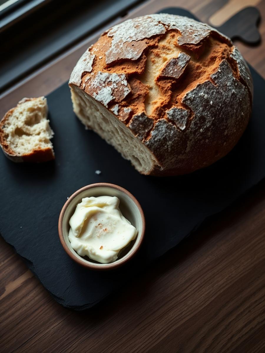 Sourdough, cultured butter, Maldon
